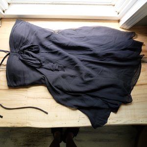 White House Black Market Strapless Chiffon Little Black Dress